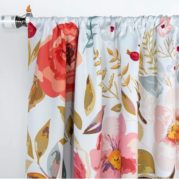 Floral Blackout Curtains Set Pairs - 54W x 96L” - Picture 6 of 7